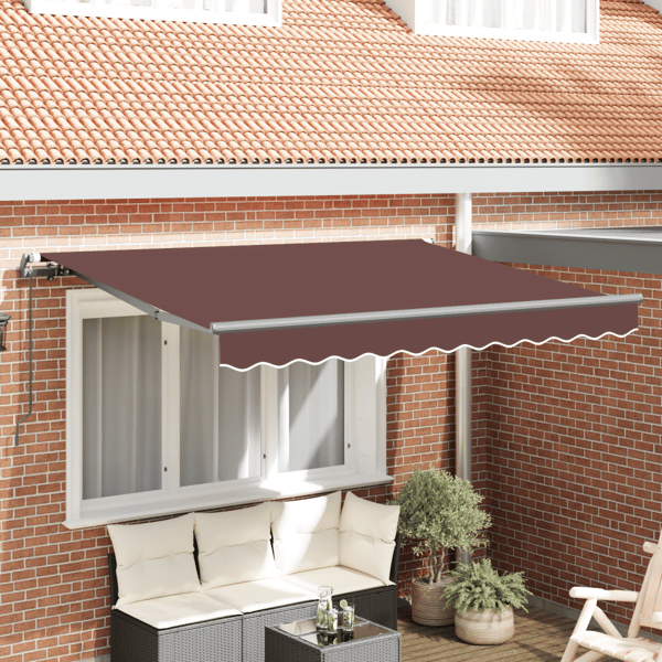 Utfällbar markis Brun 250 x 200 cm tyg