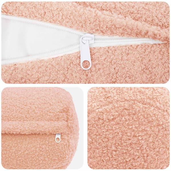 Kuddöverdrag 2 st HEERLEN Rosa Ø 15 x 40 cm Bouclé