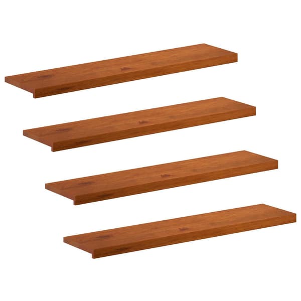 Trappsteg 4 st 120 x 25 x 2 cm Brun Massivt Ekträ