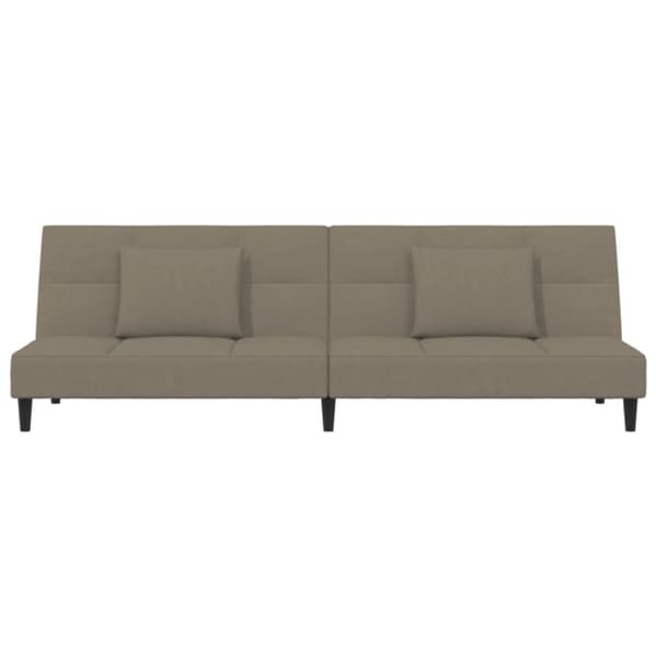 Bäddsoffa 2-sits med två kuddar ljusgrå sammet
