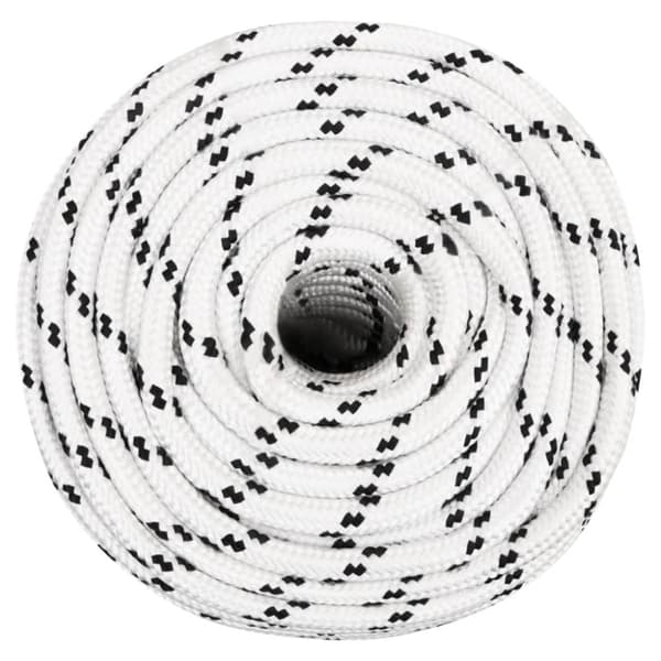 Båtlina flätad vit 14 mm x 25 m polyester