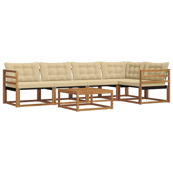 Utomhussoffset 6 st Naturlig och Beige