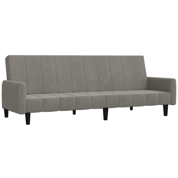 Bäddsoffa 2-sits ljusgrå sammet