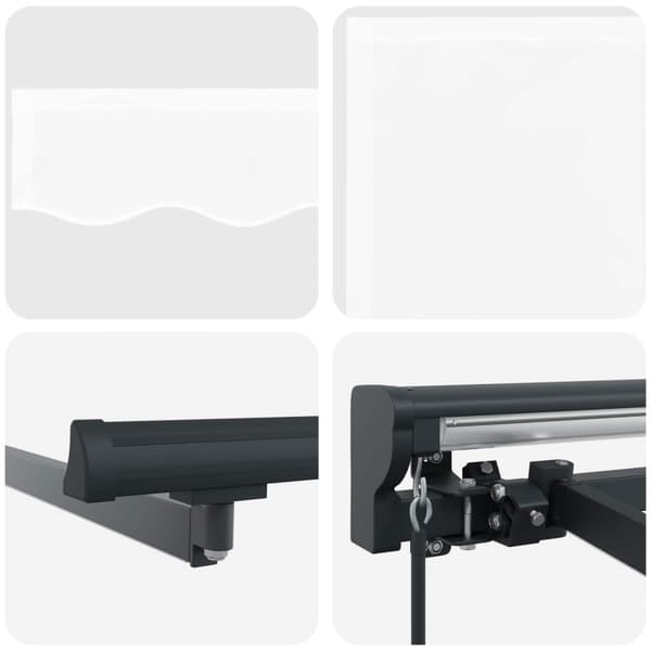 Manuell markisram med LED-lampor Vit 5 × 3,5 m