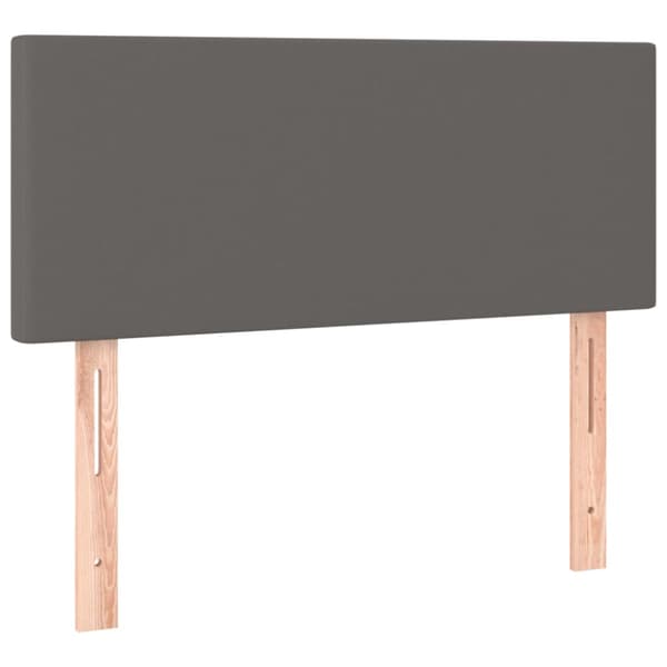 Ramsäng med madrass grå 90x200 cm konstläder