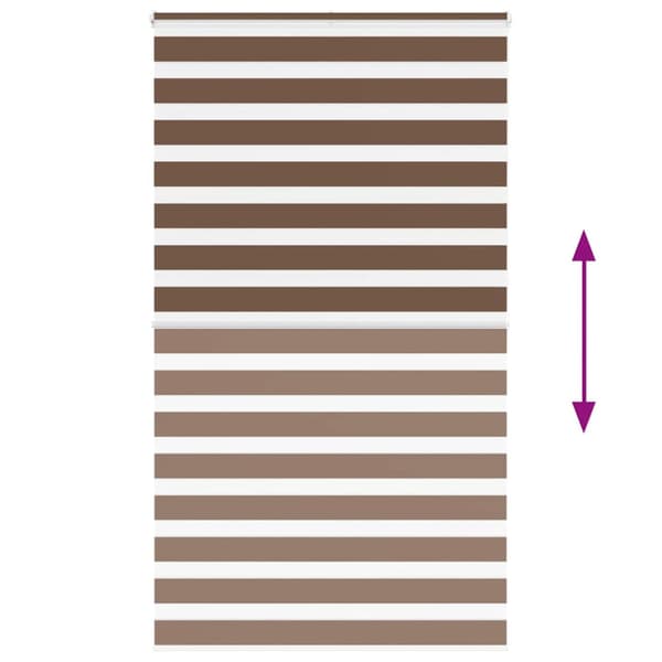Rullgardin zebra brun 120x200 cm tyg bredd 115,9 cm polyester