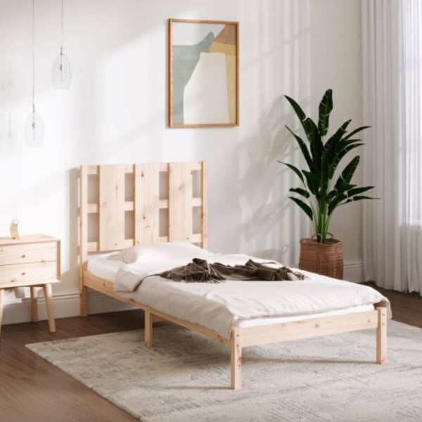 Sängram utan madrass 90x200 cm massiv furu