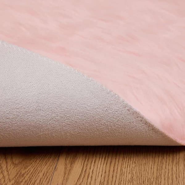 Fuskfäll matta TAFALLA Rosa Ø 200 cm Polyester