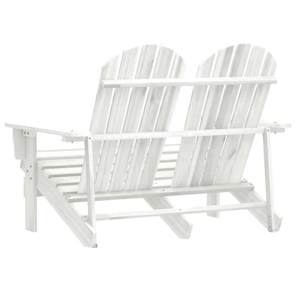 Adirondackstol 2-sits massivt granträ vit