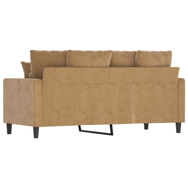 Soffa 2-sits brun 140 cm sammet