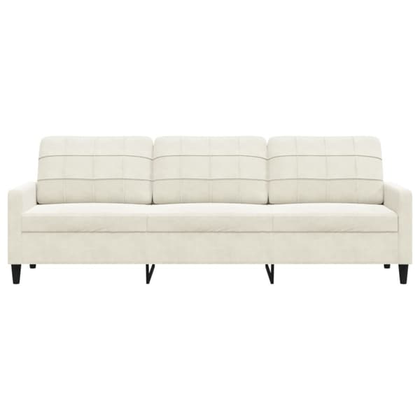 3-sitssoffa gräddvit 210 cm sammet