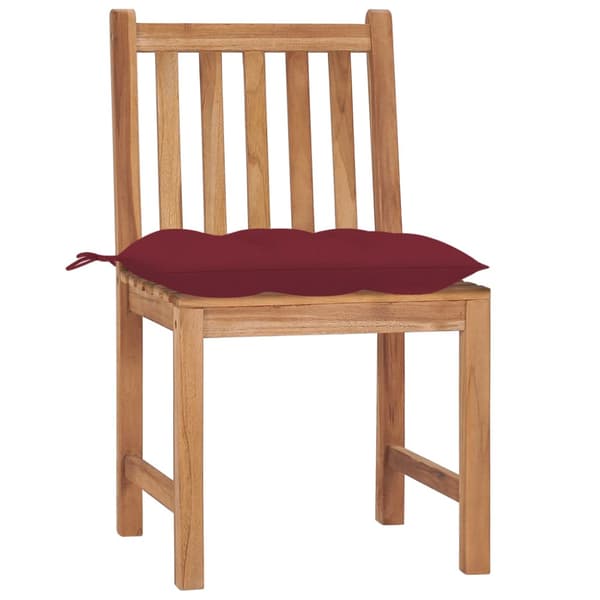 Trädgårdsstolar 4 st med dynor massiv teak