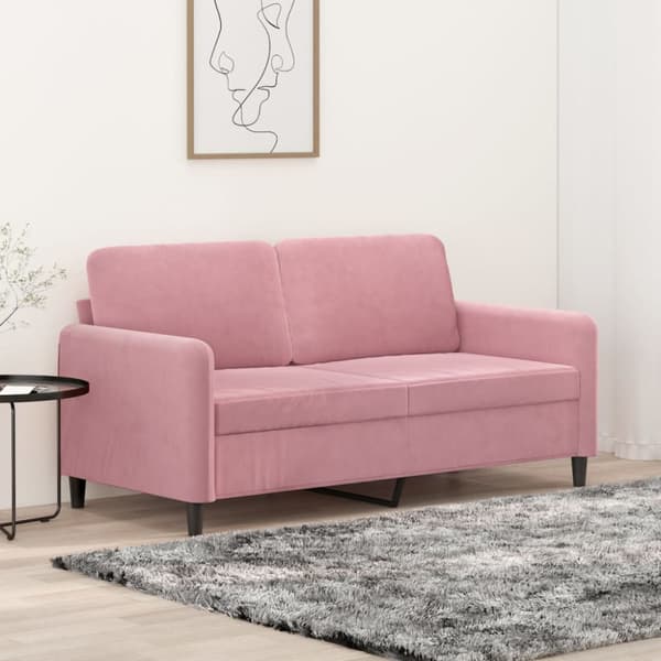 Soffa 2-sits rosa 140 cm sammet