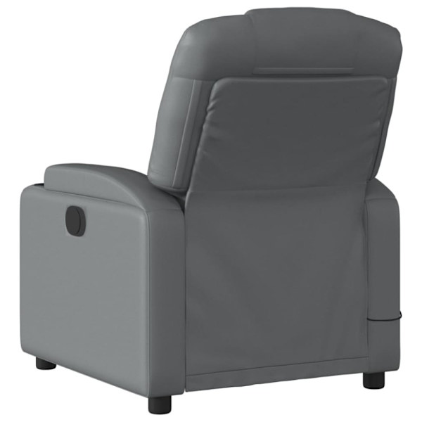 Massagefåtölj grå konstläder