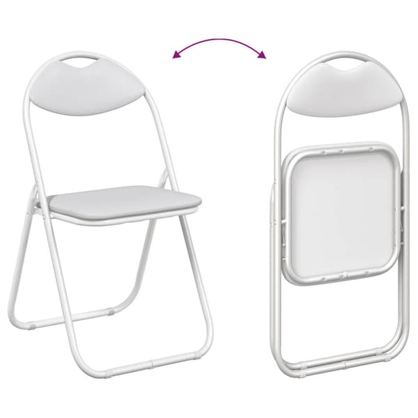 Fällstol 8 pcs Vit 48 x 43,5 x 81 cm Konstläder