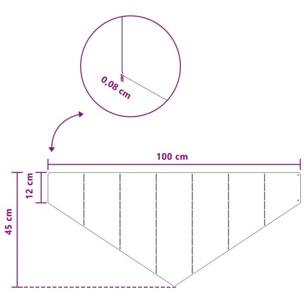 Kant för gräsmatta 4 st 100 x 45 cm Stål Vit