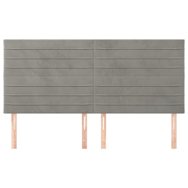 Sänggavel ljusgrå 160x5x118/128 cm sammet
