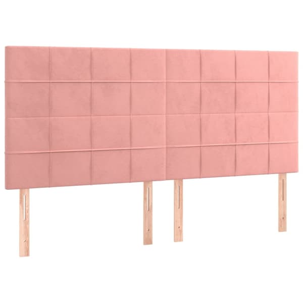 Ramsäng med madrass rosa 160x200 cm sammet
