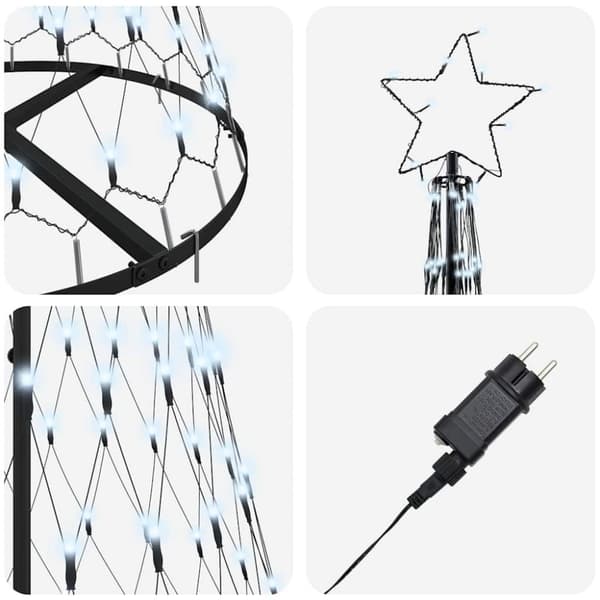 LED Julgran Kall Vit 184,5 cm Metall