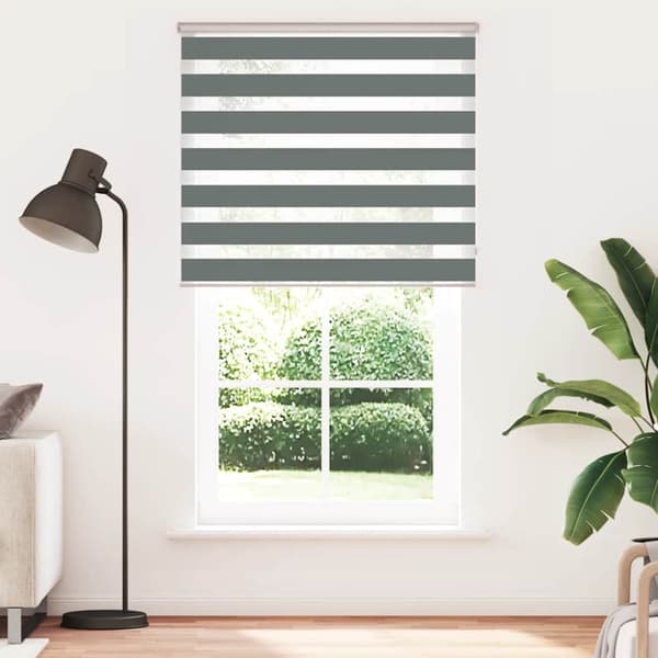 Rullgardin zebra mörkgrå 120x200 cm tyg bredd 115,9cm polyester