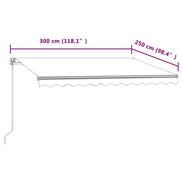 Automatisk markis 300x250 cm blå och vit