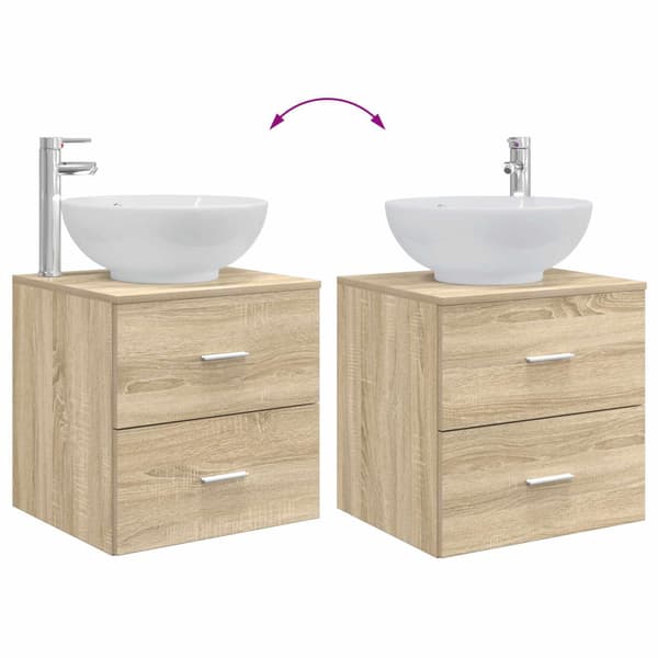 Badrumsmöbelset 2 pcs Sonoma-ek Konstruerat trä