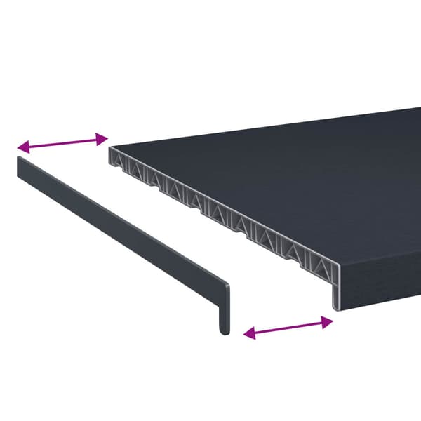 Fönsterbräda Anthracit med träådring 100 x 50 x 4,5 cm PVC