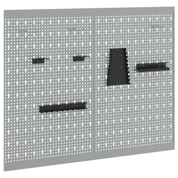 Verktygsväggpanel 2 st Grå 100 x 1 x 80 cm