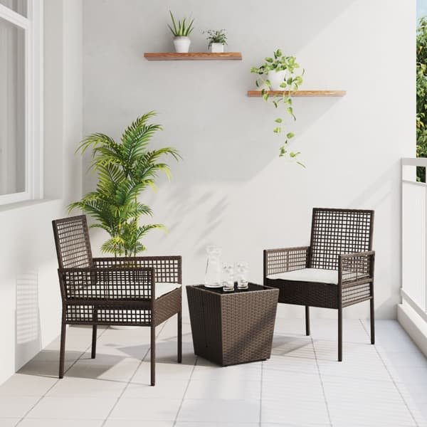 Trädgårds Bistro Set 3 pcs Brun konstrotting