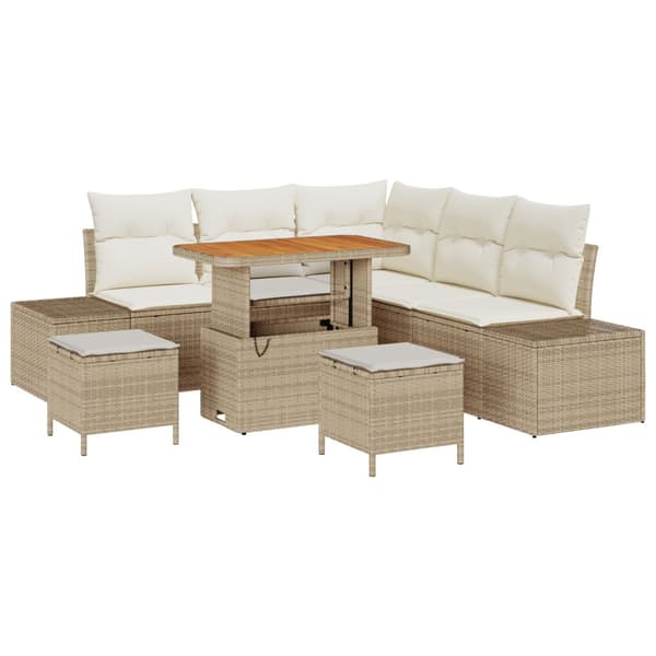 Trädgårdsoffset 8 st Beige konstrotting