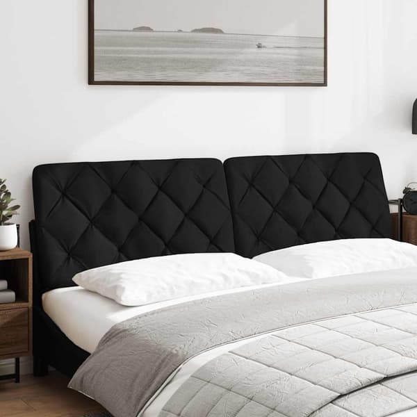 Headboard Cushion Black 180 cm Fabric