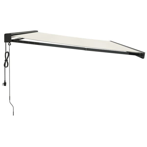 Markis infällbar gräddvit 5x3 m tyg&aluminium