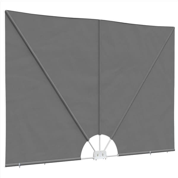 Balkongskärm 240 x 160 cm Polyester Rektangulär Ljusgrå