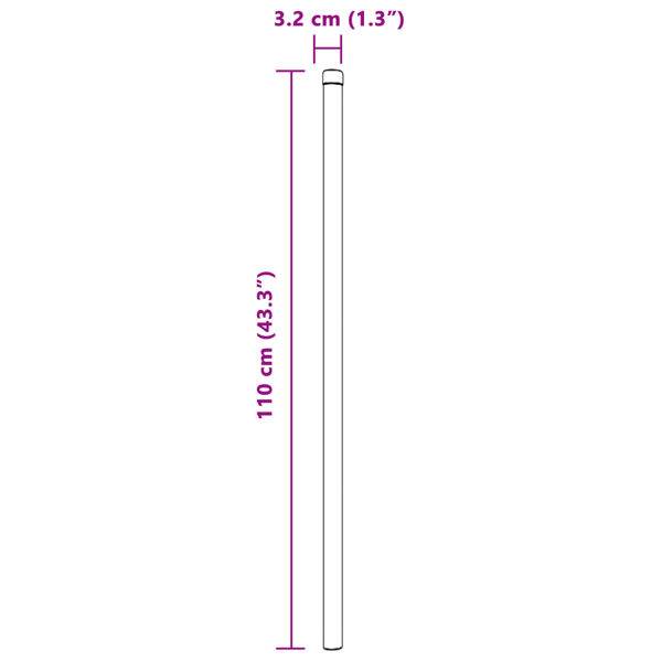 Stängselstolpe 2 pcs Silver 110 cm Pulverlackerad stål