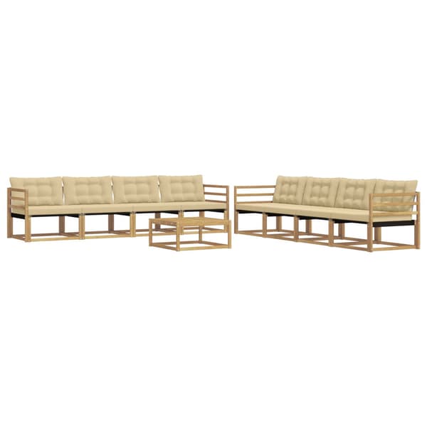 Utomhussoffset 9 pcs Vit och Beige 79 x 79 x 37 cm