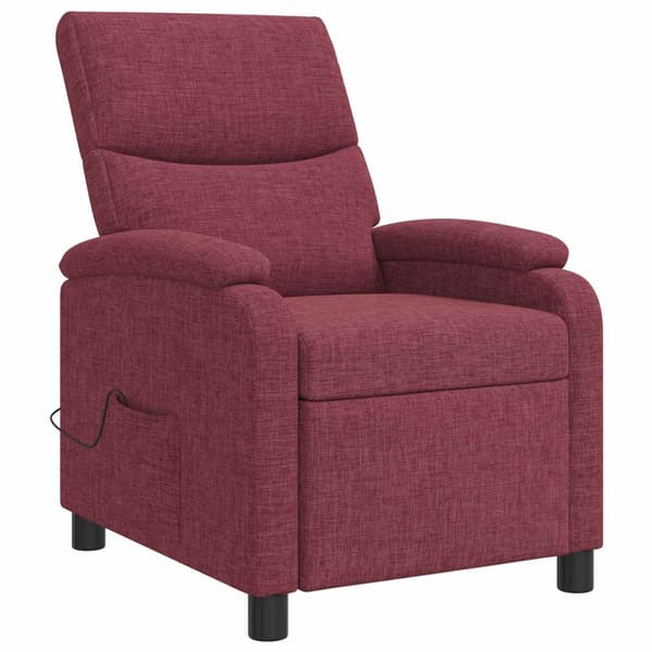 Massagefåtölj Vinröd Tyg