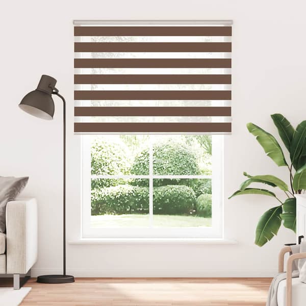 Rullgardin zebra brun 155x200 cm tyg bredd 150,9 cm polyester
