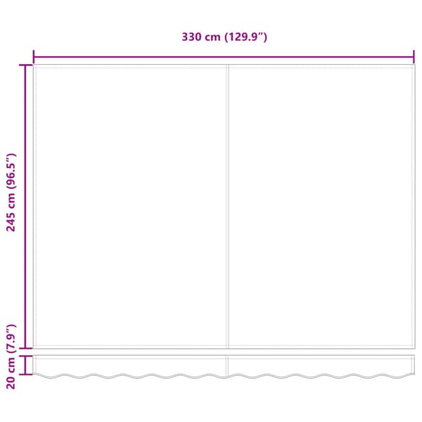 Utdragbar markis Grön och Vit 350 x 250 cm