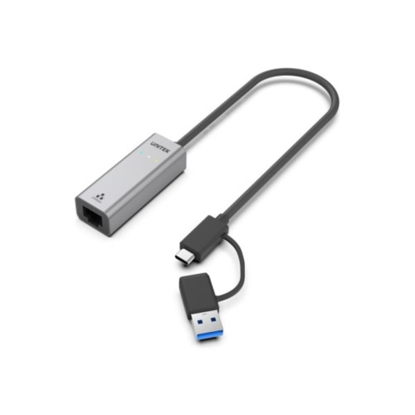 Unitek U1313C - nätverksadapter - USB-C / USB-A - 10M/100M/1G/2.5 Gigabit Ethernet