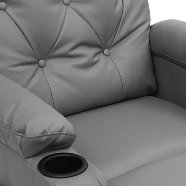 Massagefåtölj grå konstläder