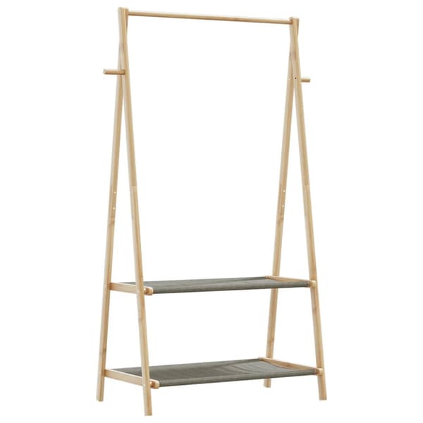 Klädställ med hyllor 96x45,5x150,5 cm bambu
