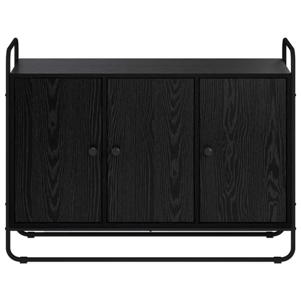 Sideboard Svart ek 102 x 35 x 75 cm Konstruerat trä