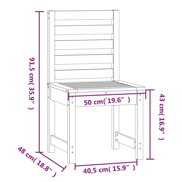 Trädgårdsstolar 2 st 50x48x91,5 cm massiv douglasträ
