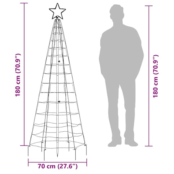 LED julgran med spikar 220 LEDs varm vit 180 cm