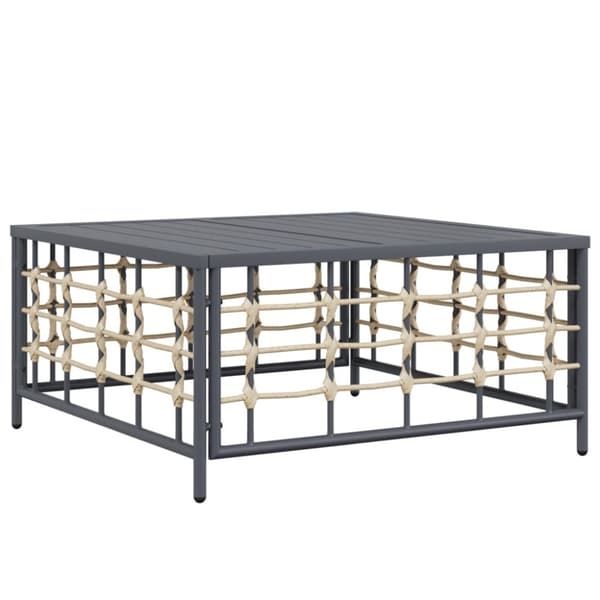Loungegrupp 7 delar med dynor antracit konstrotting