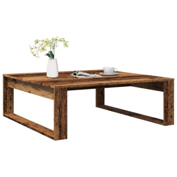 Soffbord åldrat trä 100x100x35 cm konstruerat trä