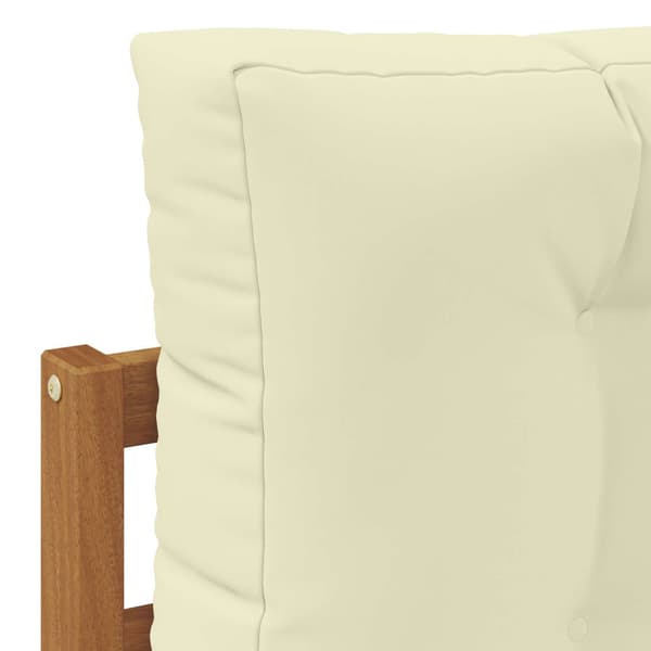 Utomhussoffset med kudde 3 pcs Naturlig och Grädde Polyester