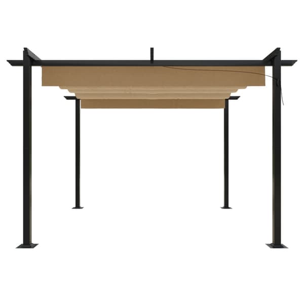 Paviljong med infällbart tak 3x3 m taupe