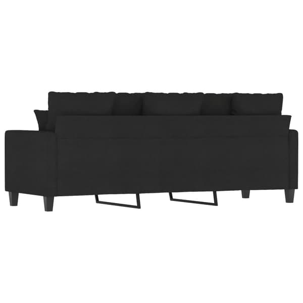 3-sitssoffa svart 180 cm tyg