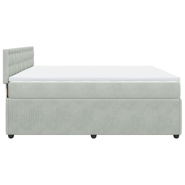 Ramsäng med madrass ljusgrå 200x200 cm sammet